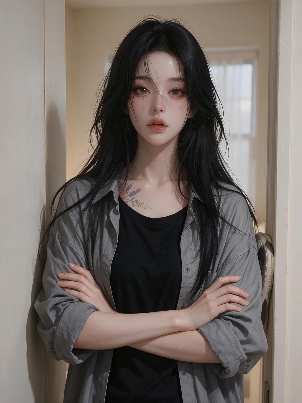 조아영 에디터 — 문가에 기대서서