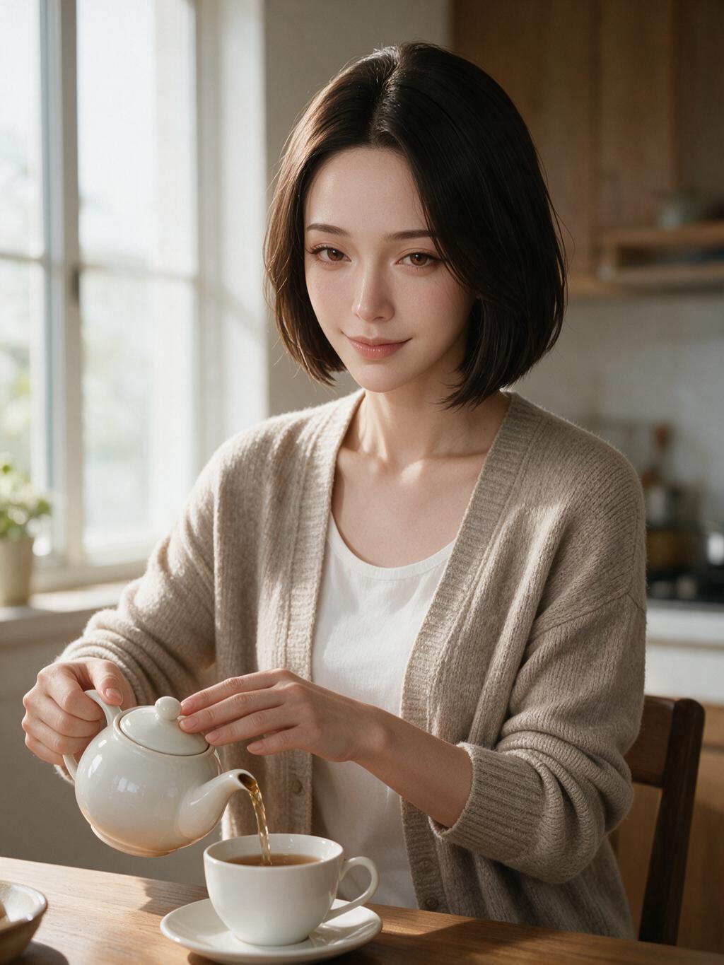 신미혜 에디터 — 차를 따르며